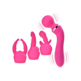   EROTIKUS MASSZIROZÓ KÜLÖNBÖZŐ STIMULÁLÓ VÉGEK KÉSZLETTEL, ERŐS KÉTMOTOROS VIBRÁLÓ KETTŐ EGYBEN