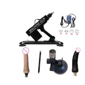   SZEX GÉP – 420 MOZDULAT PERCENKÉNT- ERŐS CSÚSZÓ VIBRÁLÓ + 2 DILDÓ KÉSZLET + univerzális dildo felhelyező adapter