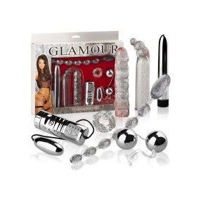 GLAMOUR - EXKLUZÍV, EZÜST, EROTIKUS ESZKÖZ KÉSZLET 