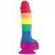 Colours Pride Edition Rainbow 6 szilikon dildó herékkel 21cm - lmbtq dildó