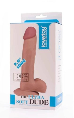 Lovetoy 9.0″ The Ultra Soft Dude – letapsztható dildó nagy herékkel