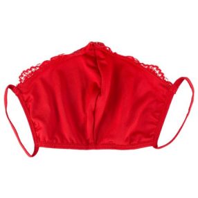Két rétegű csipkés maszk (piros)
