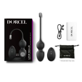   DORCEL LOVE BALLS - AKKUS, RÁDIÓS MÁGNESES GÉSAGOLYÓ DUÓ (FEKETE)