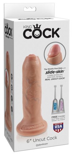 KING COCK 6 FITYMANÁTOR - ÉLETHŰ DILDÓ (15 CM) - NATÚR