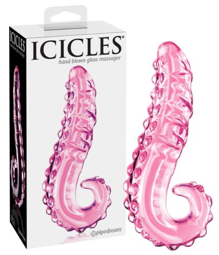 ICICLES NO. 24 - BORDÁS NYELV ÜVEG DILDÓ (PINK)