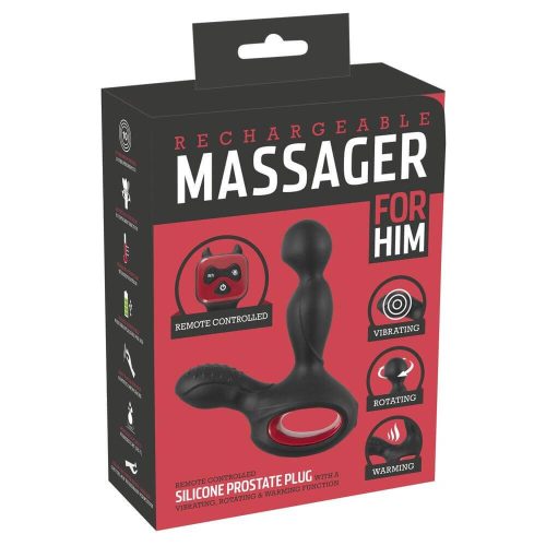 YOU2TOYS - MASSAGER - AKKUS FORGÓ, MELEGÍTŐS PROSZTATA VIBRÁTOR (FEKETE)