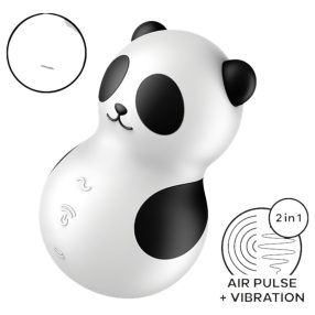   Satisfyer Pocket Panda - léghullámos csiklóizgató (fekete)
