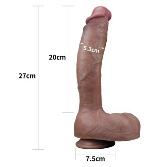   10.5'' Dual-Layered Silicone Nature Cock - Pénisz formájú, lágy külső réteggel és kemény belső maggal rendelkezik