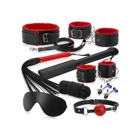   NAGY KÉSZLET BDSM ESZKÖZÖK BEFEDETT PUHA PLÜSSEL, BONDAGE 