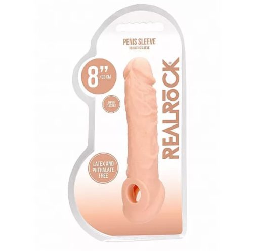 REALROCK PENIS SLEEVE 8 - PÉNISZKÖPENY (21CM) - NATÚR