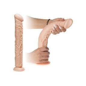   VÉNÁS HÍMVESSZŐ TÖBB MINT 34 CM HOSSZÚ PENETRÁLÓ TAPADÓ KORONGON XXL DILDÓ 