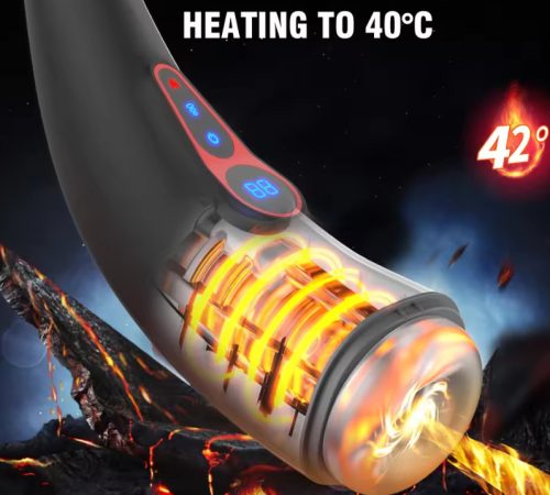 SZILIKON MASZTURBÁTOR FELMELEGITVE 42 C FOKIG-Szívó funkció – 10 szopási FUNKCIÓ 