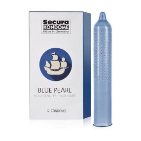   BLUE PEARL- KÉK ÓVSZEREK BEFEDVE SZTIMULÁLÓ DOMBORODÁSOKKAL – 12 DB. -