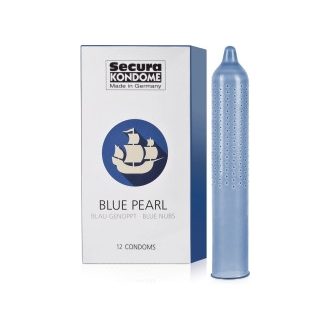   BLUE PEARL- KÉK ÓVSZEREK BEFEDVE SZTIMULÁLÓ DOMBORODÁSOKKAL – 12 DB. -