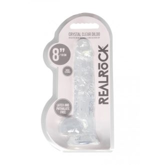 REALROCK - ÁTTETSZŐ ÉLETHŰ DILDÓ - VÍZTISZTA (19CM)