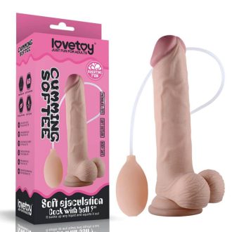  Soft Ejaculation Cock With Ball 9” Flesh 20.3 cm spriccelős dildó