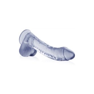   ÁTLÁTSZÓ PUHA tapadó korongos dildó, PÉNISZ 18cm hosszú 