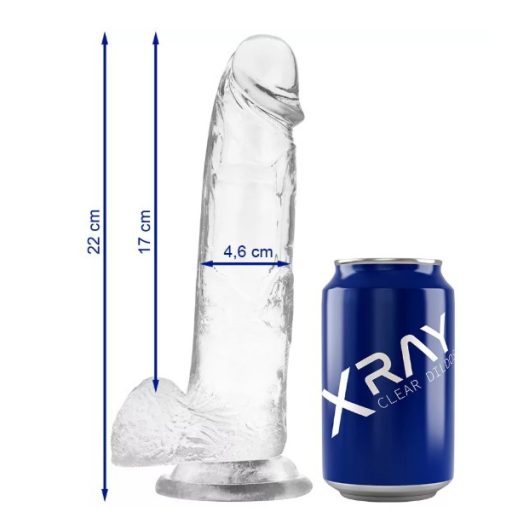 X RAY – átlátszó vibrátor golyókkal 22 cm - 4.6 cm