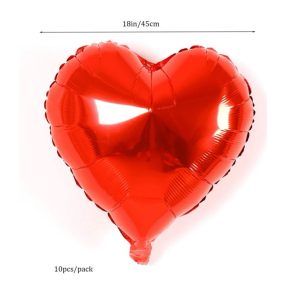 Piros szív lufi 10 db