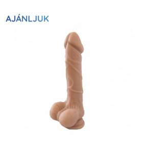   23cm Real Safe Berry Black szilikon dildó - fekete- test színű 