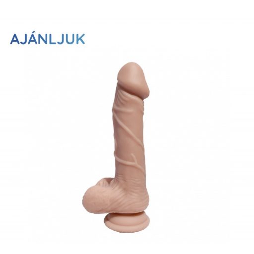 23cm Real Safe Berry Black szilikon dildó - fekete- test színű 