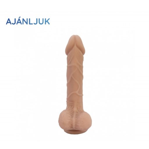 23cm Real Safe Berry Black szilikon dildó - fekete- test színű 