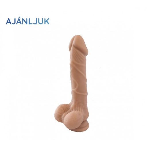 23cm Real Safe Berry Black szilikon dildó - fekete- test színű 