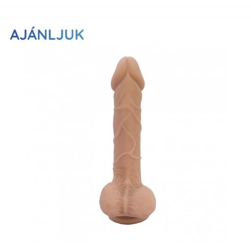 23cm Real Safe Berry Black szilikon dildó - fekete- test színű 