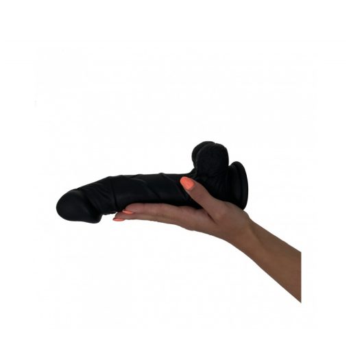 23cm Real Safe Berry Black szilikon dildó - fekete- test színű 