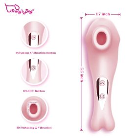   Tracy's Dog csiklószívás-stimulátor G-pont klitorvibrátorok, vízálló 10 szívómintás nyelvű, újratölthető szexjáték