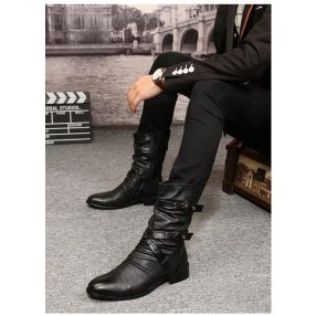   Férfi bőrcsizma -  Kiváló minőségű motoros csizma,  Férfi Női magas csizma 38--45 méretig
