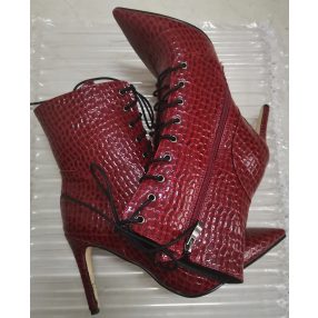   Szexi boka Cowboy csizma női cipők divatos kígyóminta, piros, fehér,  fekete magassarkú női fűzős rövid csizma nagy méret 34-48ig.