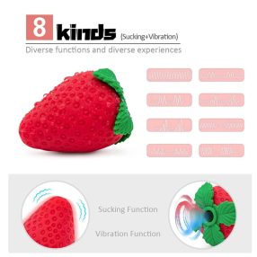   Eper alakú G-pont szívó vibrátor mellbimbó Clit Sucker Clitoris stimulátor 8 sebességes Sucker vibrátor női szexjátékok
