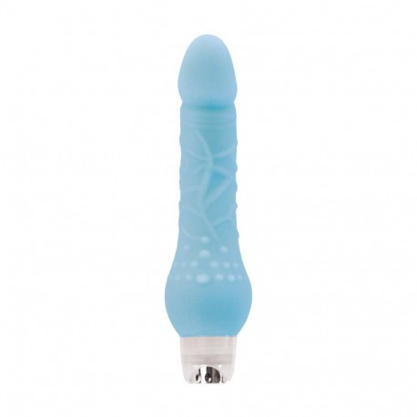 Firefly 8 inch Vibrating Massager Blue - erezett felületű, apró csilkóizgatókkal világít