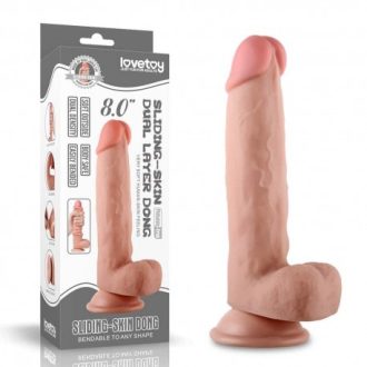   8'' Sliding Skin Dual Layer Dong - xxl nagy dildo- dong