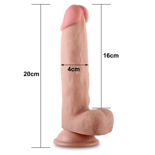 8'' Sliding Skin Dual Layer Dong - xxl nagy dildo- dong