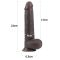 9'' Sliding Skin Dual Layer Dong Brown- barna nagy dildo