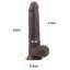 9'' Sliding Skin Dual Layer Dong Brown- barna nagy dildo