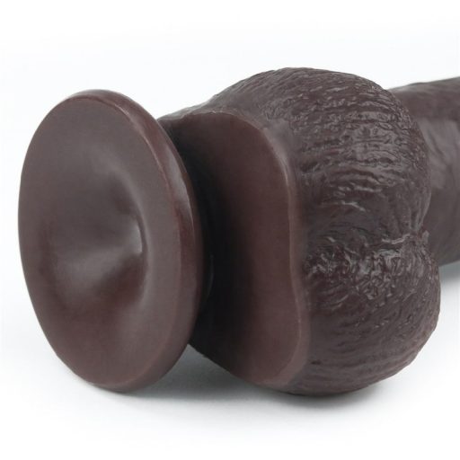 9'' Sliding Skin Dual Layer Dong Brown- barna nagy dildo