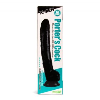   X-MEN Porter's 13 inch Cock Black -fekete extra nagy 33cm dildó kis görbülettel
