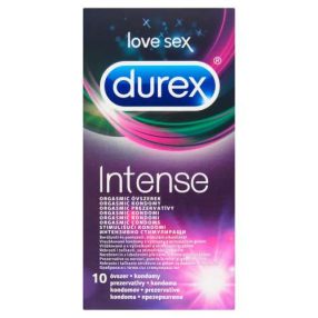 Óvszer Intense Orgasmic bordázott és pontozott óvszer stimuláló síkosítóval, 10 db