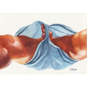   Eredeti műalkotás - Akvarell festmény , Meleg férfi akt "Alulnézet "