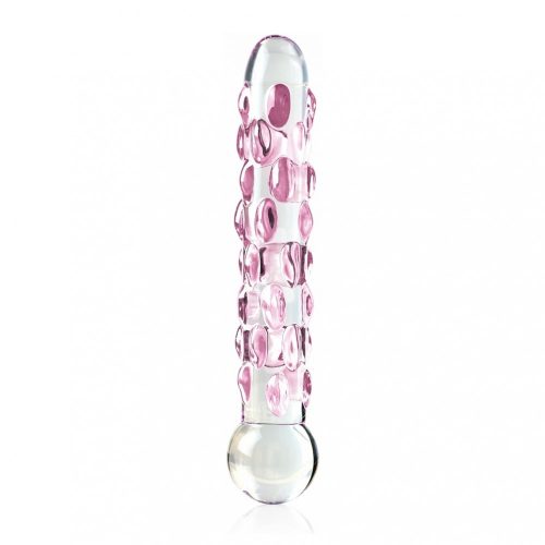 Icicles No.7 gyöngyös üveg dildó - átlátszó színes dildó