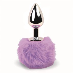   FEELZTOYS BUNNY TAIL BUTT PLUG WITH TAIL PURPLE- DILDÓ NYUSZIFAROKKAL (EZÜST-LILA)
