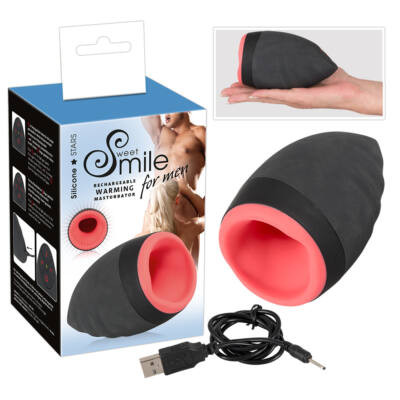 Smile Warming masturbator - akkus, melegítő funkcióval,  száj férfiaknak