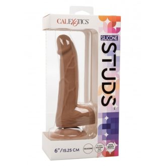   California Exotics Silicone Studs 6 Inch Brown - barna nagy pénisz