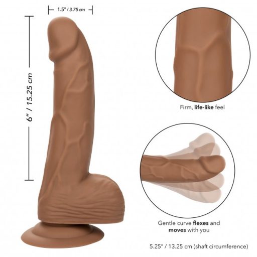 California Exotics Silicone Studs 6 Inch Brown - barna nagy pénisz