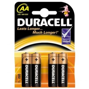 Elem lúgos Duracell AA 4 db nem újratölthető