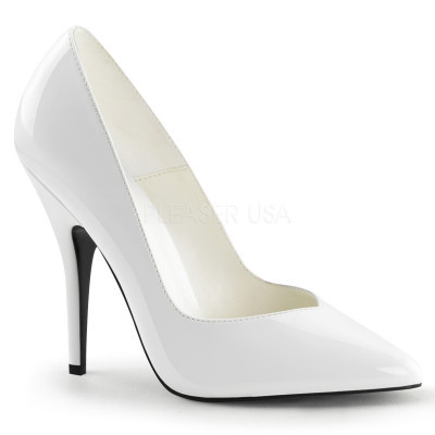 Pleaser Seduce-420V - Női sexy cipő Fehér -Lakkozott 36-46-ig