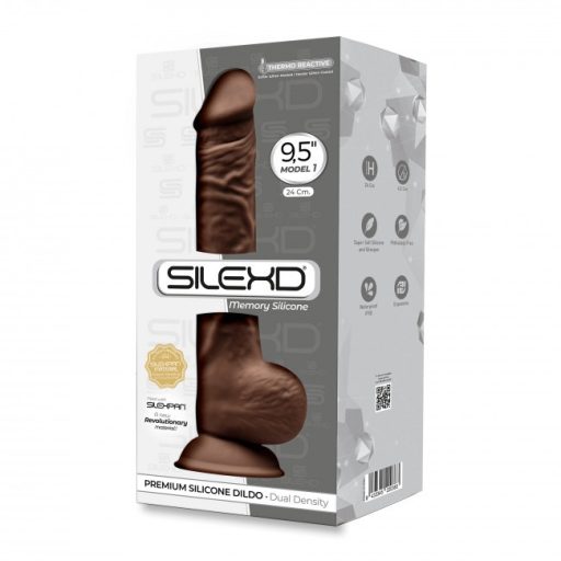 SilexD - Model 3 9.5" Brown - Igazi öröm! 24,3 cm barna dildó